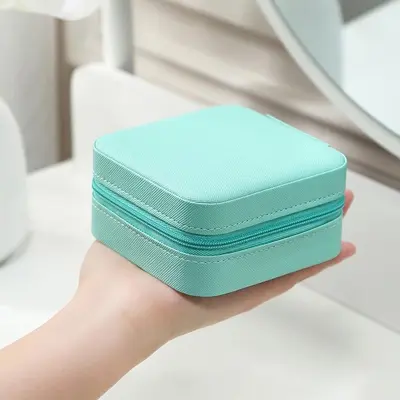 rahat ins Makaron farbige tragbare Schmuckkassette, unverzichtbar für Reisen, Halsketten-, Ohrringe- und Ringschmuck-Aufbewahrungsbox