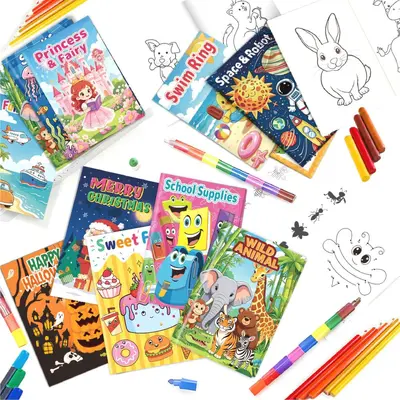 Children's Coloring and Sticker Book Set for Toddlers - 4