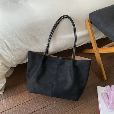 Women's Soft Leather Tote Bag, Large Capacity, Minimalist Retro Design - 8