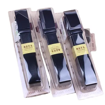 Gift box leather belt men's genuine leather automatic buckle belt casual gift cowhide street stall hot sale trousers belt manufacturer wholesale