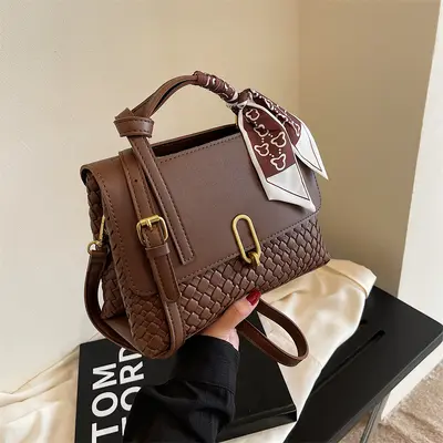 Women's Autumn Plaid Small Square Shoulder Bag - 1