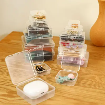 Küçük pp kare şeffaf Guka DIY kırtasiye plastik ambalaj kutusu manikür olta takımı saklama kutusu dijital aksesuar kutusu - 5