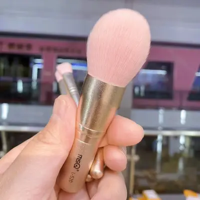 MSQ/Meisika 4 Sakura Pembe Mini Taşınabilir Makyaj Fırça Seti Allık Göz Farı Fırçası Mini Seyahat