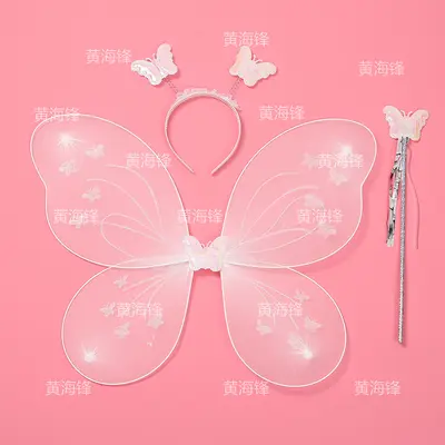 New Wings 8 Butterfly Kids Back Decoration Magic Wand Headdress Flower Fairy Toy Kids Three-Piece Set Manufacturer Wholesale - 7