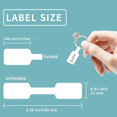 Kraft Paper Price Label Stickers, White, 500 per Roll