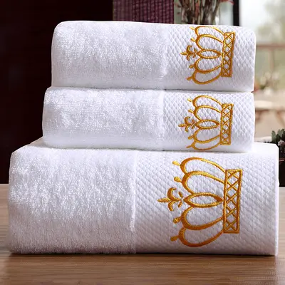 Otel havlusu saf pamuk, ekstra emici beyaz yüz havlusu