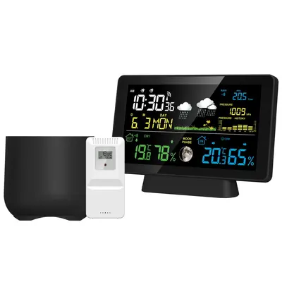 7.5-inch Color Screen Indoor Outdoor Thermo-Hygrometer Weather Station