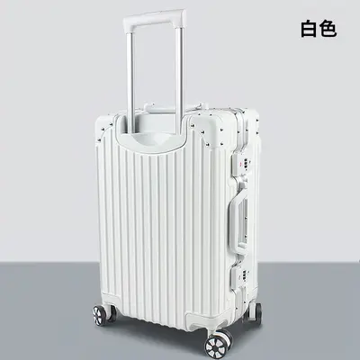 Large Capacity Aluminum Frame Trolley Suitcase with Password Lock, Carry-On Size - 7