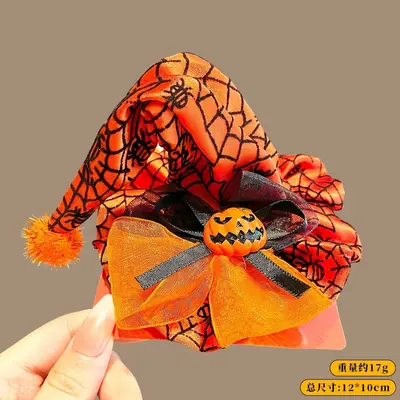 Halloween Pumpkin Hair Clip with Witch Hat - 11