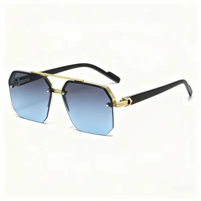 Unisex-Sonnenbrille mit polygonalem Rahmen, UV-Schutz - 1