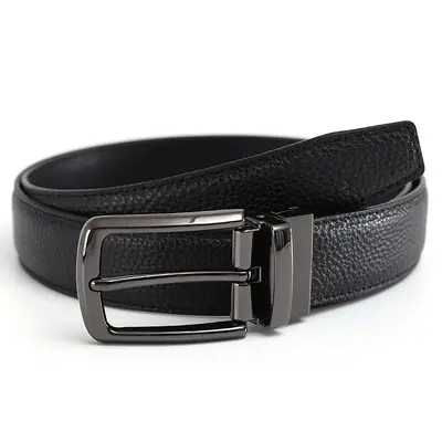 Men's belt made from top-grain cowhide, pin buckle, reversible buckle, double-sided genuine leather, versatile daily style belt for young and middle-aged men. - 7