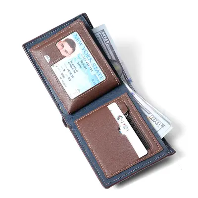 Men's Short Business Wallet with Zipper Coin Pocket and Multiple Card Slots - 4