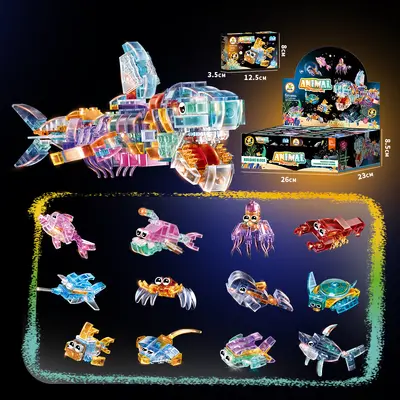 Children's T-Rex Dinosaur Building Set, LEGO Compatible, Small Particle Blocks - 7