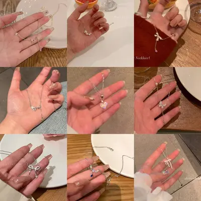Doppelschicht-Halskette mit Herz aus Silber, Damen