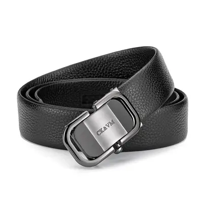 Guangzhou Genuine Leather Men's Belt with Automatic Buckle, Full Grain Cowhide Waist Belt, Premium Quality Men's New Style - 5