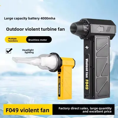 Handheld Powerful Turbo Fan with Light, Blower and Vacuum - 2