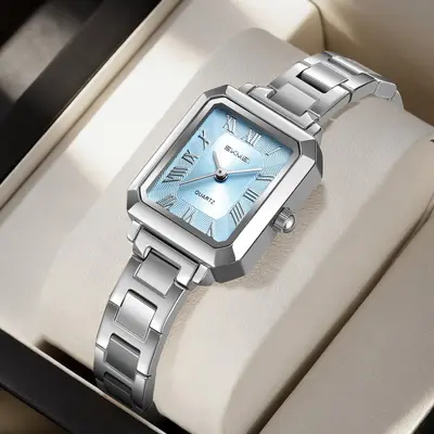 Shike Mei luxury women's watch, square design steel band waterproof - 11
