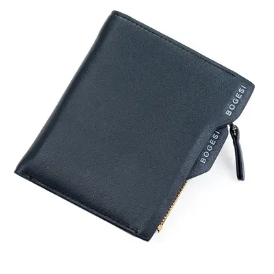 Men's Short Wallet with Coin Pouch and Zipper Driver's License Holder - 6