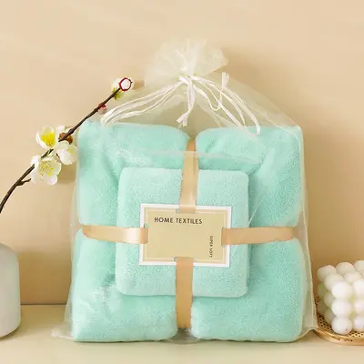 Mercan velvet towel mother-child set, more absorbent than pure cotton bath towel, two-piece set, soft and skin-friendly bath towel. - 11