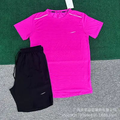 批发田径运动速干套装短袖短裤面料亲肤速干排汗强合身助力各运动 - 8