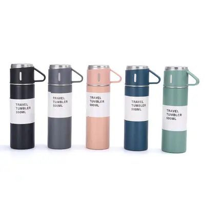 304 stainless steel insulated cup, three-lid gift set