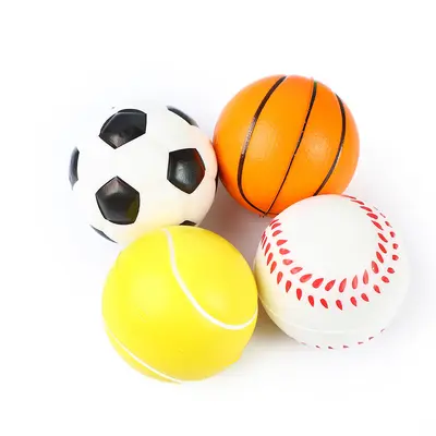 63 mm PU Köpük Dekompresyon Stres Topu, Çocuklar İçin Futbol Basketbol Tenis - 7