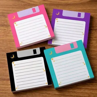 50 yapraklı retro disket temalı yapışkanlı not kağıdı, DIY yaratıcı