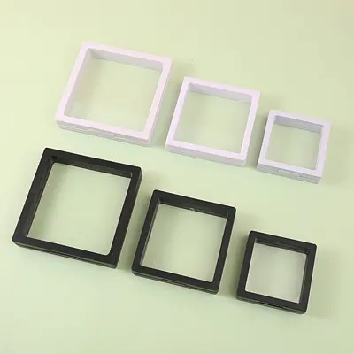 Promotional Transparent Dustproof PE Film Suspended Box Jewelry Ring Display Box Pendant Necklace Packaging Box Jewelry Storage Box