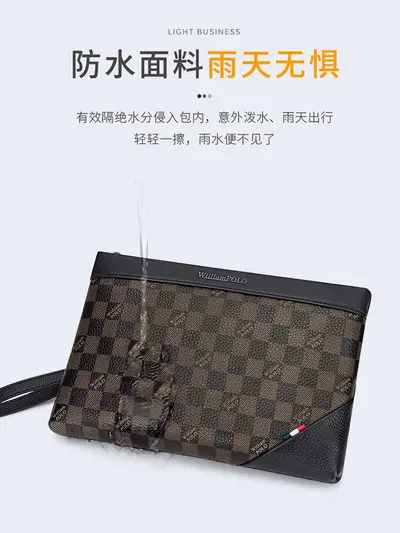 Men's Genuine Leather Business Clutch, Large Capacity - 3