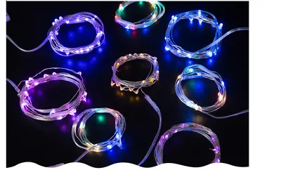 LED-Kupferdraht-Lichterkette, Knopfzelle, Weihnachtsdeko - 9