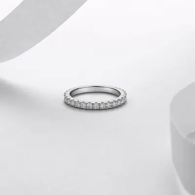 S925 gümüş moissanite yüzük, tam taş döşeme - 4