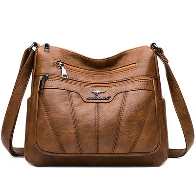 Women's Embroidered Crossbody Shoulder Bag, Large Capacity, Simple Design - 9
