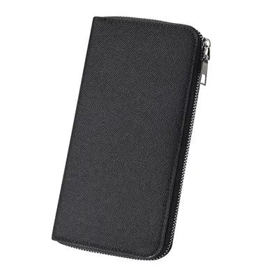 Men's Long Canvas Wallet with Zipper and Multifunctional Phone Compartment - 8