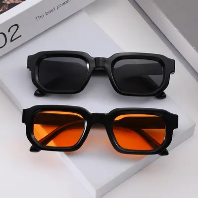 Square Small Frame Sunglasses European and American Retro 2025 New Style Minimalist High-End Fashionable Sunglasses Women's Sunglasses
