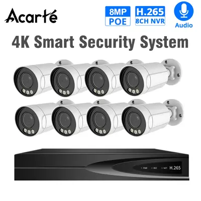 Acarte 4K 5X Zoon PoE Security camera cctv5倍变焦POE监控套装