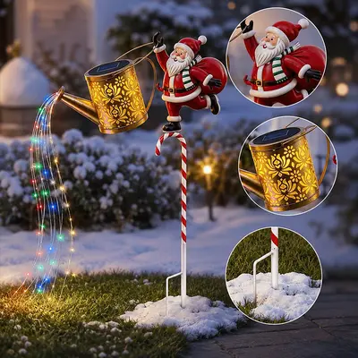 Solar Outdoor Garden Ground Light, Santa Claus Projection