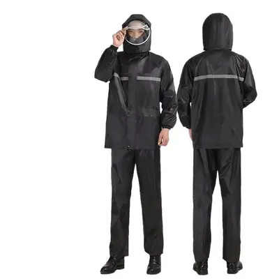 Raincoat and Rain Pants Set Wholesale Full Body Heavy Rain Protection Work Safety Motorcycle Takeout Riding Reflective Two-Piece Rainwear