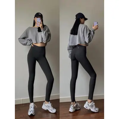 lulu原标现货Align瑜伽裤九分裤裸感高腰透气健身蜜桃提臀运动女