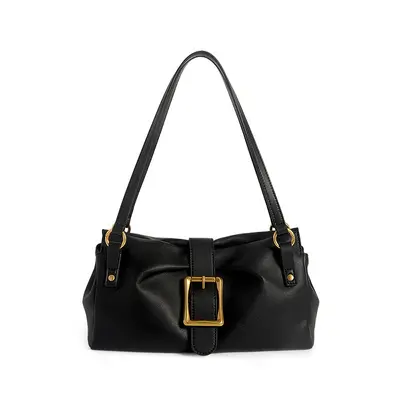 Damen Baguette-Tasche aus echtem Rindleder, Achseltasche - 8
