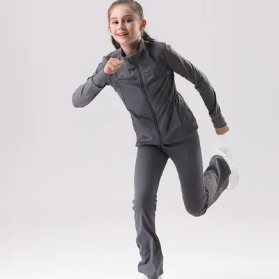 Children's UV-Protective Yoga Set, Breathable Long-Sleeve Jacket for Girls - 3