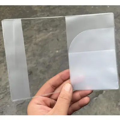 Buzlu şeffaf pasaport pasaport kapağı stokta Pasaport tutucu plastik belge kapağı Su geçirmez buzlu seyahat çok fonksiyonlu tutucu