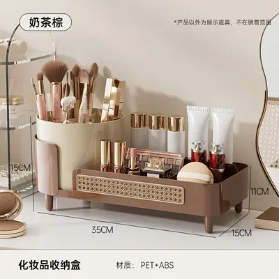 Cosmetics storage box with rotating pen holder, premium design - 8