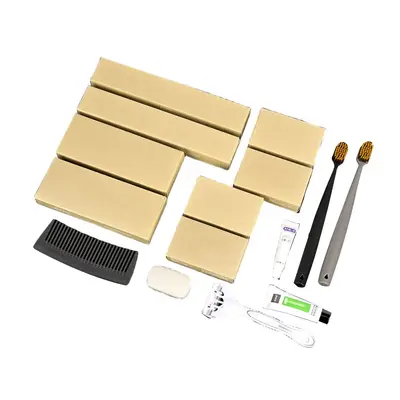 Hochwertiges Einwegzubehör für Gästehäuser und Hotels - komplettes Set mit Zahnbürste, Zahnzubehör, Pantoffeln und Toilettenartikeln für Gäste