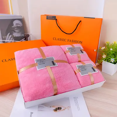 Korallenflor-Badetuch Geschenkset 3-teilig Orange - 8