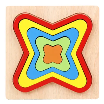 Ahşap geometri puzzle oyuncak, erken eğitim el tutuş panosu - 9