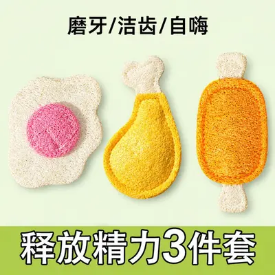 Natural Luffa Cat Toy with Catnip, Teeth Cleaning Chew Toy - 7