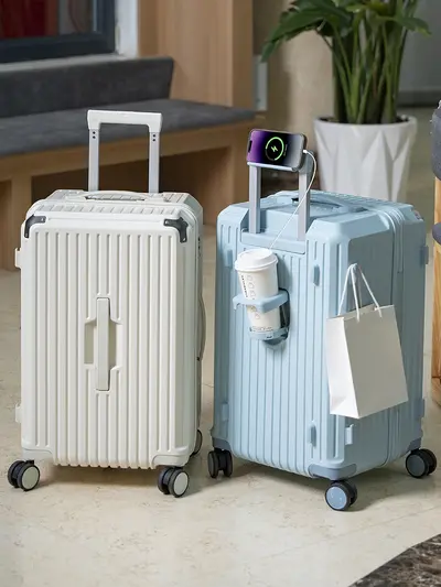 Wheeled 30/70 Split Trolley Suitcase with Combination Lock, Durable - 1