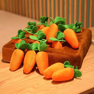 Carrot Plush Chew Toy for Pets, Pull-Out Design with Pillow Function - 4
