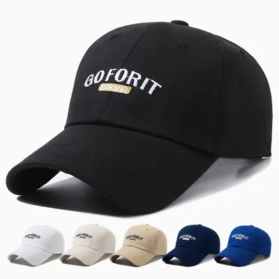 Summer Baseball Cap for Women GOFORIT Korean Version Fashion Embroidered Letter Cap for Men Face-Slimming Hard Hat