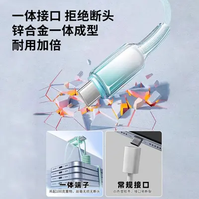 PD60W braided Type-C charging cable for phones and tablets